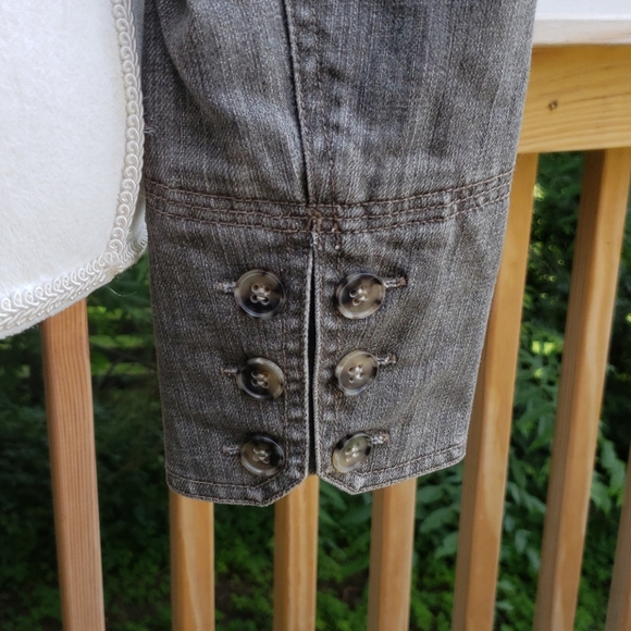 SALE⚡️NWOT Theory Maddox Crop Denim Jacket Sz L - Picture 6 of 10